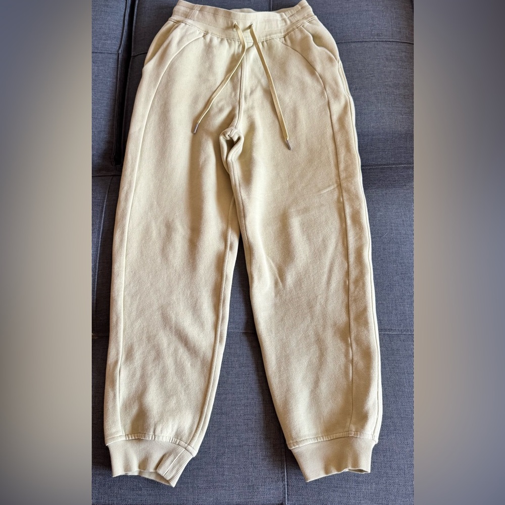 Women’s Drawstring Rib Cuff Sweatpants - Cream
